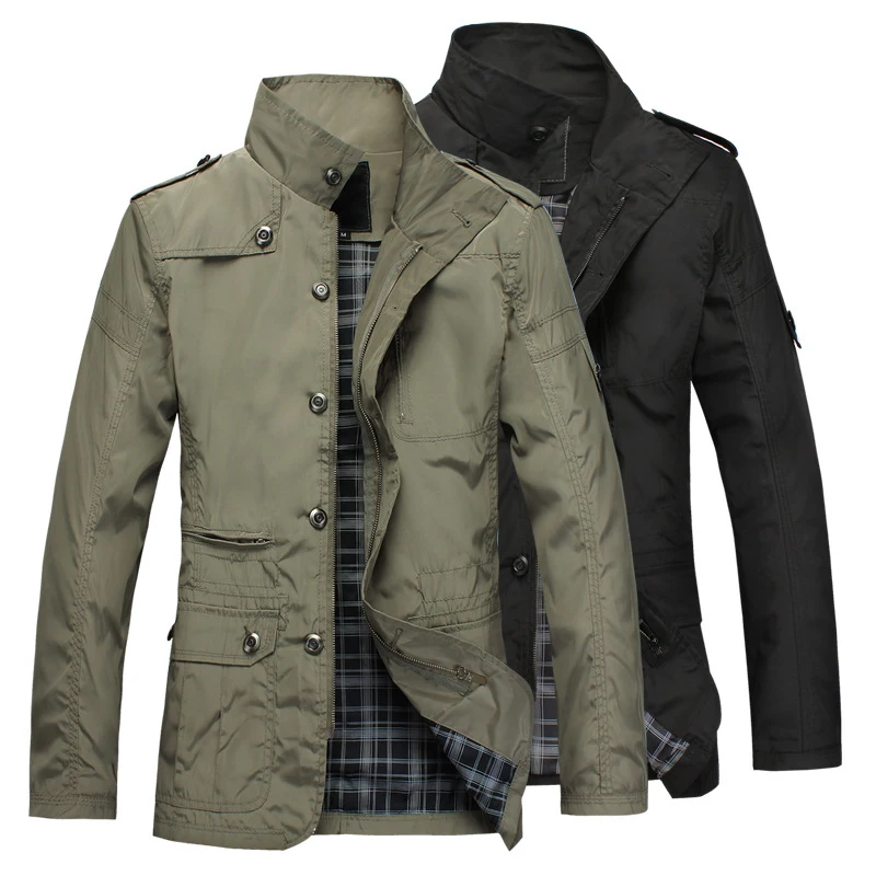 ACTIONCLUB Модная тонкая мужская куртка пальто хит продаж повседневная одежда 5XL