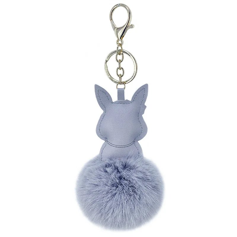 Новая милая искусственная кроличья меховая шаровая клавиатура модная женская сумка вешалка имитирующая мех кролика рекс