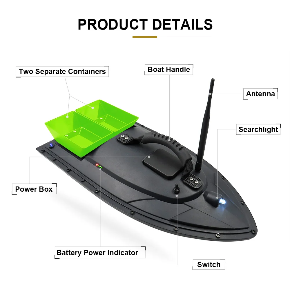 Flytec 2011-5 Fish Finder Fisch Boat 1.5kg Loading 500m Remote Control Fish Boat Fishing Bait Boat Electric RC Boat Ships (4)