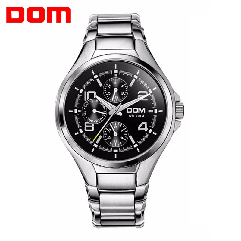 

Hot Sale Men's Watch Brand DOM Sport Diving Waterproof Wristwatch Casual Stainless Steel Strap Watch Men Montre Homme Relogio