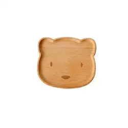 Милые животные котенок медведь твердой древесины тарелку деревянный поднос с героями мультфильма деревянная тарелка подарок на Новый год
