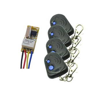 

DC3.7V 5V 6V 7V 9V 12V Mini Relay Wireless Switch Remote Control Power LED Lamp Controller Micro Receiver Transmitter System