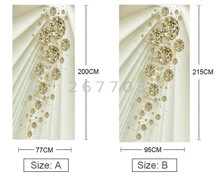 Дверная Фреска 3D абстрактное пространство Золотая Сфера дверная наклейка Экологичная дверь домашний декор наклейка самоклеящаяся наклейка на стену наклейки