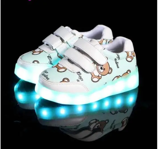 

kids Led usb charging glowing Sneakers Children hook loop Fashion luminous shoes for girls boys men women skate shoes