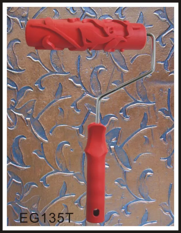 

7" Rubber Roller Embossed Texture Pattern Paint Roller Home Decoration Paint Brush Background Wall Tool 7 Inch
