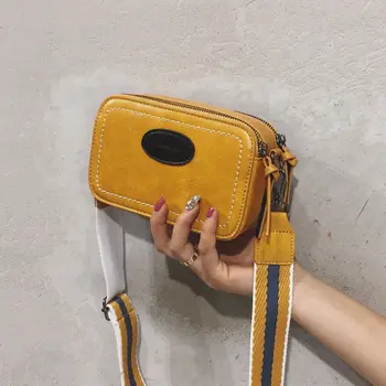 

Amorvivi Chain Bag Retro Wide Shoulder Strap Stylish Contrast Stitching Creative Wide Ribbon Strap Chain Shoulder Crossbody Bag