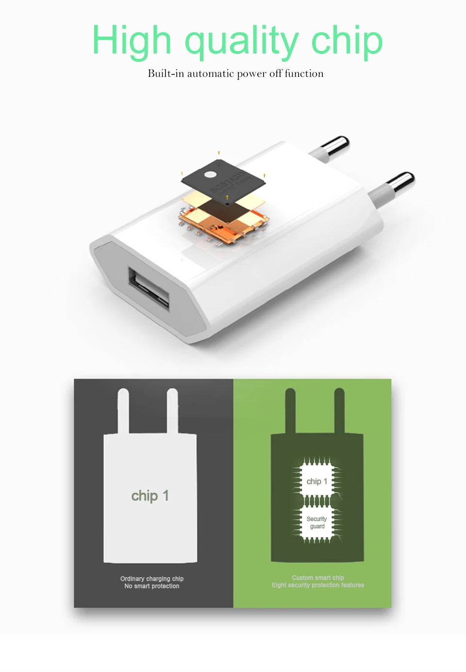 1 USB EU Charger European Standard 5V1A Mobile Phone Charger Travel CE Certified Power Adapter Use in Spain Finland Netherlands (6)