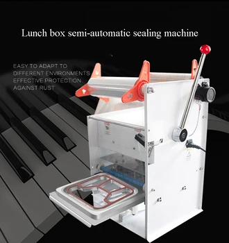 

Lock box sealing packing machine box cooked food sealing sealer machine for lunch boxes Semi-automatic Film sealing machine