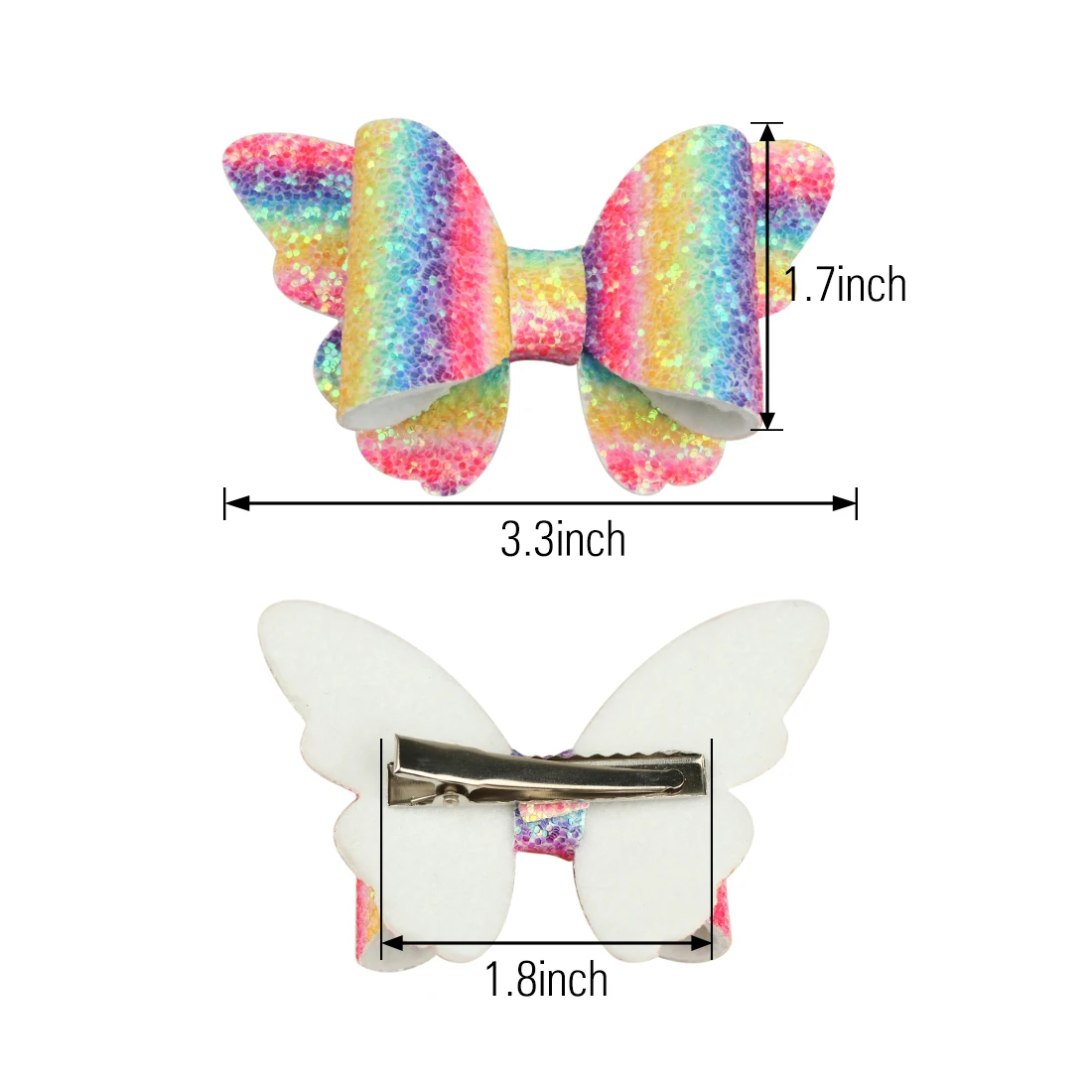 XIMA 10 шт./партия, 3 дюймовые блестящие заколки в виде бабочек, радужные банты, заколки для волос, Детские Женские аксессуары для волос, вечерние подарки
