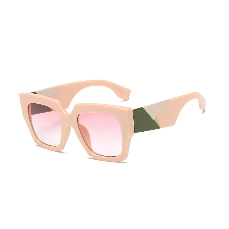 Винтажные трендовые Квадратные Солнцезащитные очки для женщин, фирменный дизайн, ретро большие градиентные черные белые оттенки, Gafas, женские солнцезащитные очки - Цвет линз: pink