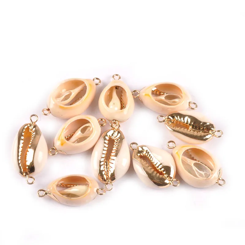 

5pcs Golden Plated Natural Seashells For DIY Handmade Connecters Shells Home Decor Scrapbook Crafts Bracelet Accessories TR0314