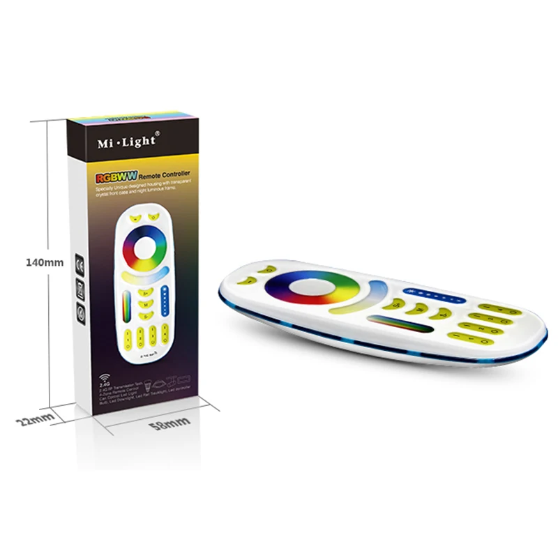 Пульт дистанционного управления Milight RGBWW RGB + CCT 2 в 1 полный сенсорный 4 зоны Группа