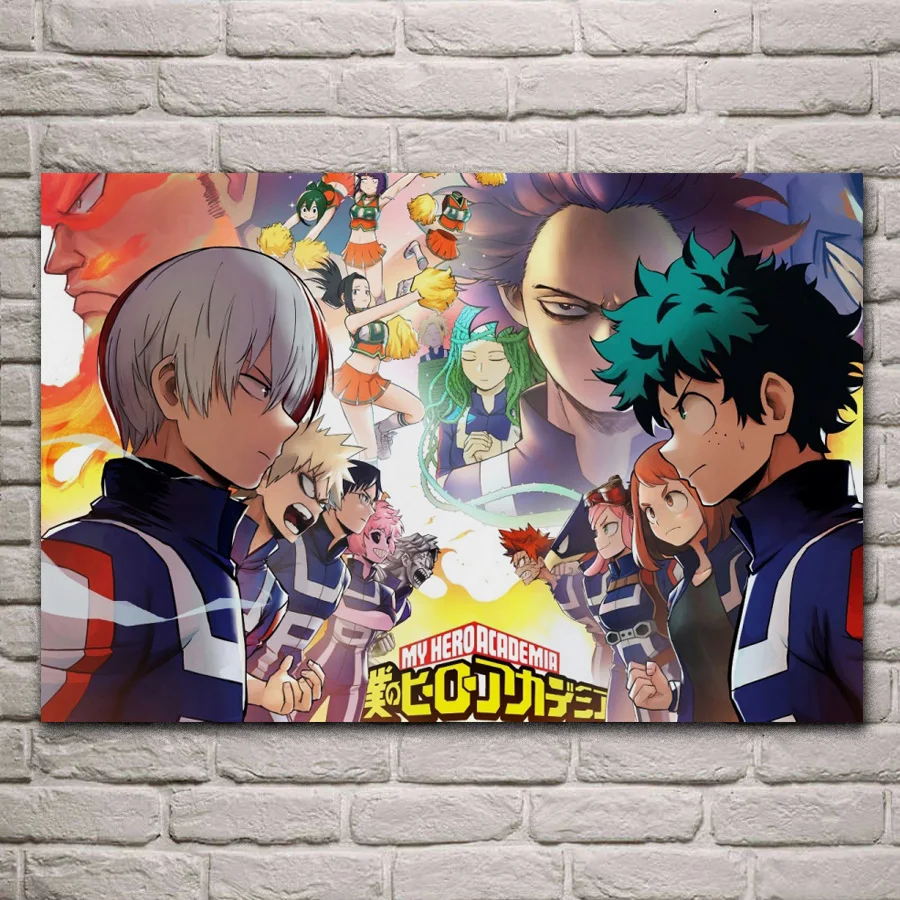 Asian Eijiro Kirishima Tetsutetsu Denki Boku No Hero Academy гостиная комнатное домашнее настенное Искусство Декор деревянная рамка Плакат MC225