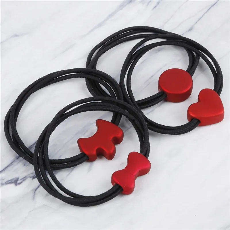 

1pc Small Fresh Simple Cartoon Red Headwear Women Girls Hair Rope Ties Accessories For Women Hair Ornaments Scrunchy Headdress