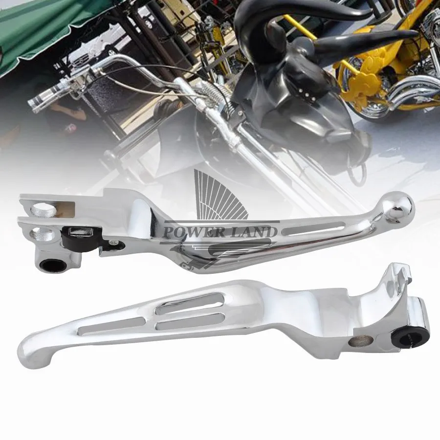 Chrome Brake Lever Slotted Wide Blade Brake Clutch Ergonomic Lever for