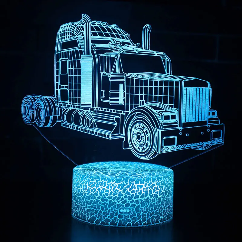 Супер Грузовик тема 3D светодиодный лампа светодиодный ночник 7 цветов изменить сенсорный настроение Рождество подарок Dropshippping