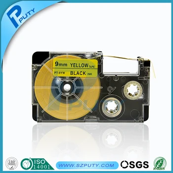 

10PK XR-9YW/PT-9YW for Casio EZ Label Tape 9mm*8M Black on Yellow Label Tapes Compatible for Casio EZ Labelling Machines