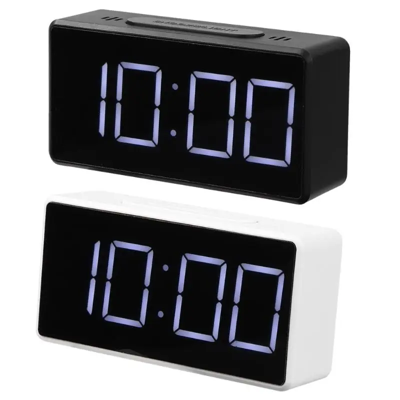 Светодиодный Будильник с зеркалом цифровой будильник настольные часы Пробуждение свет электронный дисплей большой температуры времени