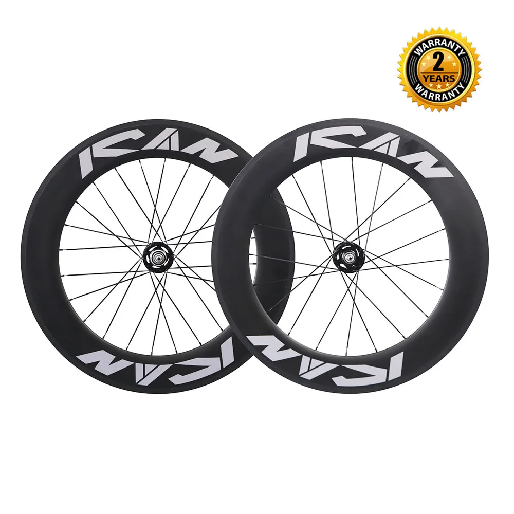 Can углеродное колесо для велосипеда с одной скоростью 88C с Novat ступицы 20/24 отверстия UD МАТОВЫЕ индивидуальные доступны - Цвет: ICAN Logo