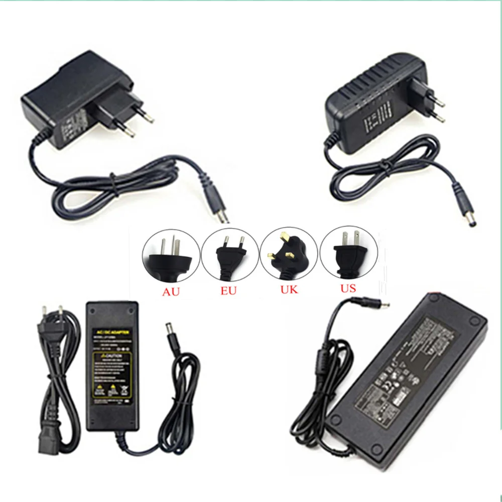 

AC100-240V to DC 12V 1A 2A 3A 5A 6A 8A 10A power adapter for led strip LCD CCTV US/EU/AU/UK plug DC12V Lighting transformer