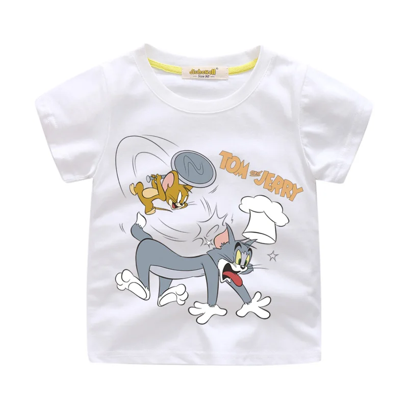 

Children Summer Cartoon Tom and Jerry Tee Tops Costume For Kids Short Sleeve Tshirts Clothes Boy T-shirt Girls T Shirts WJ061