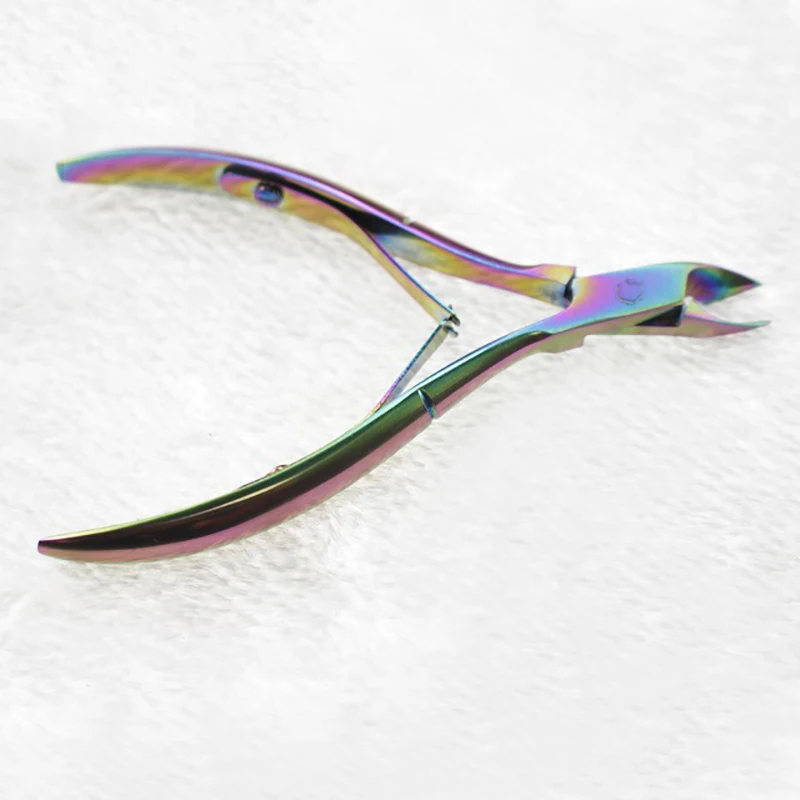 Shellhard 1Pc Rainbow Cuticle Nipper Chameleon Nail Cuticle Nipper Clipper Cutter Dead Skin Remover Manicure Pedicure Tool