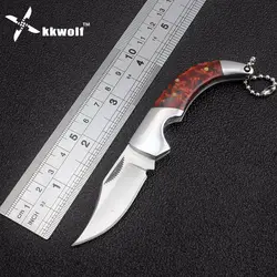 Kkwolf Мини Тактический складной Ножи для шашлыков выживания Охота Ножи для шашлыков кемпинг карманный фрукты Ножи Сталь + акрил ручка брелок