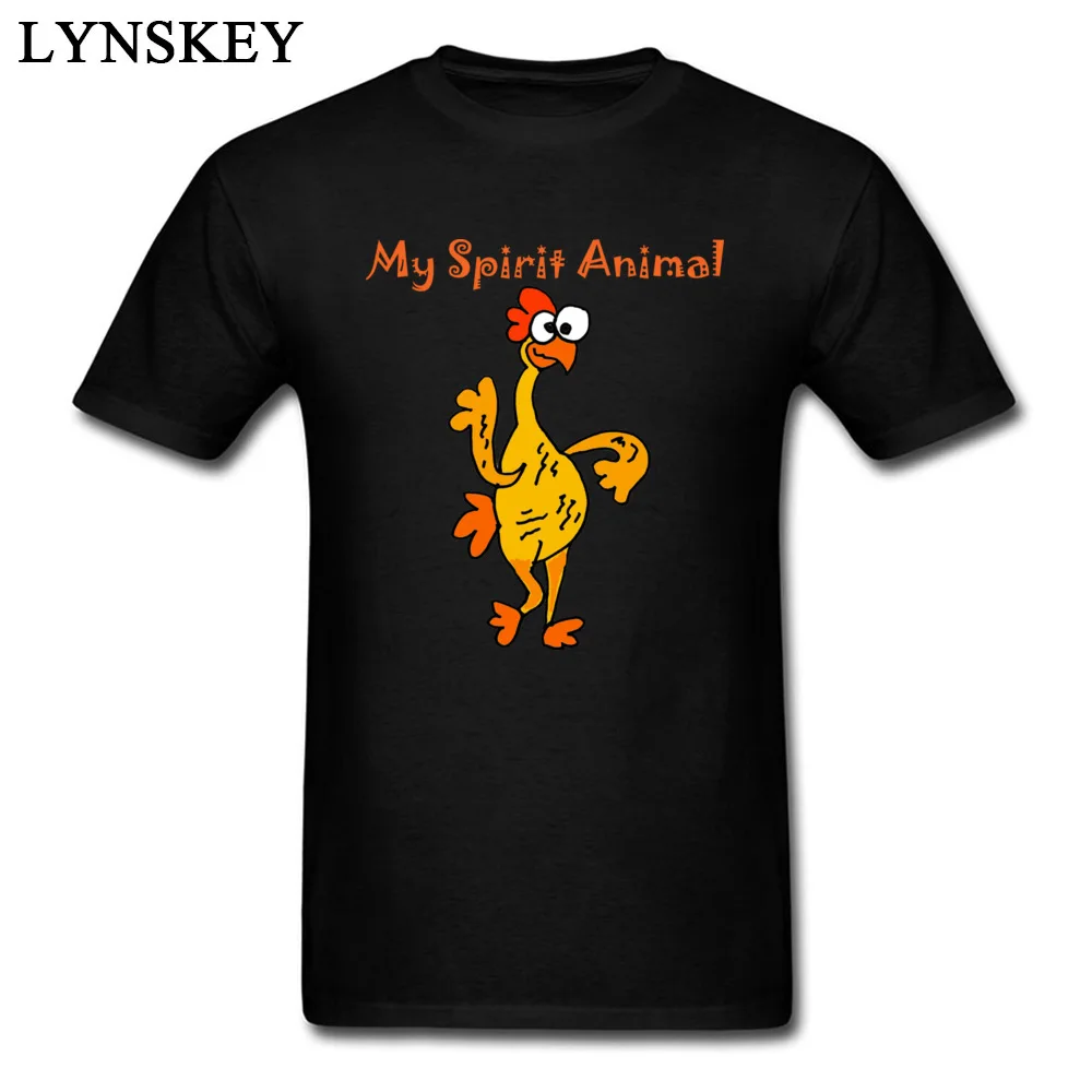 Funny Chicken My Spirit Animal Print Mens Tee Shirt Cotton Black
