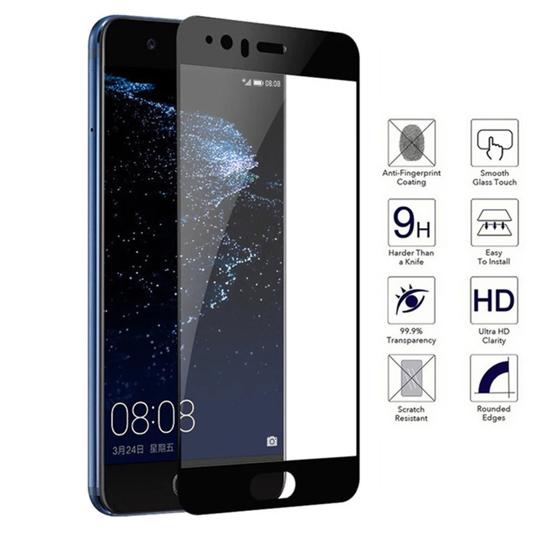 Tempered Glass Film For Huawei P10 Lite Glass Full Cover Screen Protector For Huawei P8 Lite 2018 P9 Lite P10 Plus Honor 9 8 6X