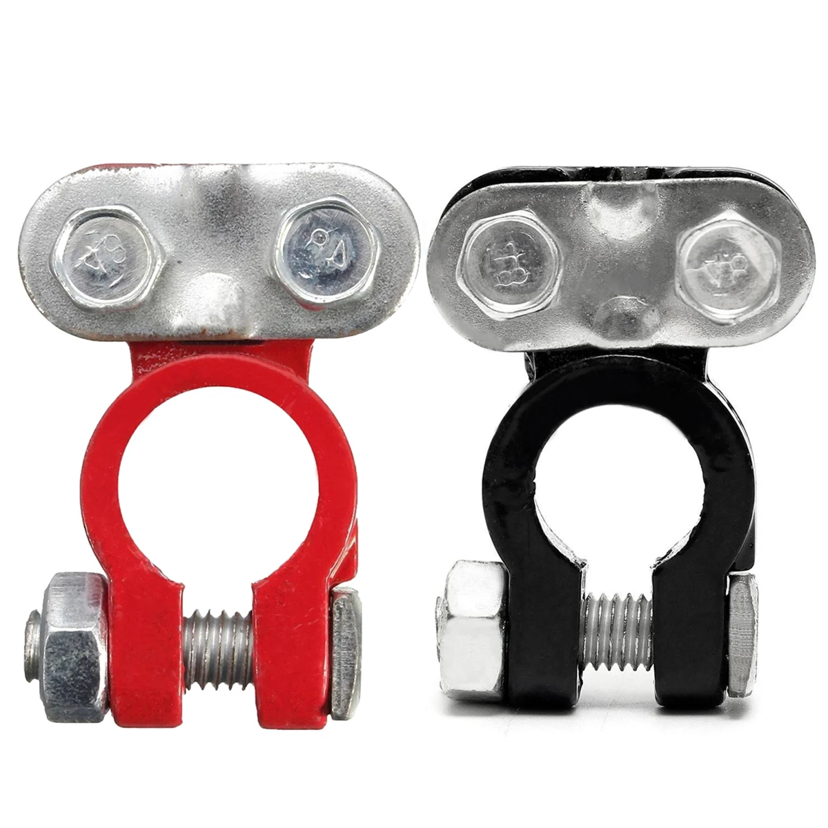 2pcs Moistureproof Car Battery Terminal Clamp  Aluminum Magnesium Positive & Nagative Clips