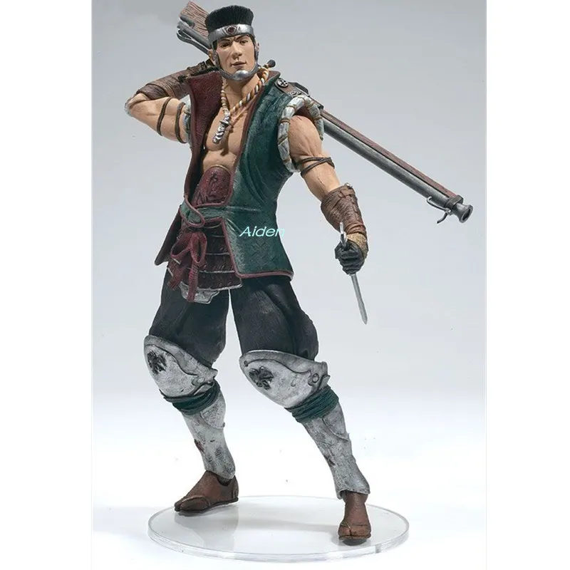 " Onimusha 2 Tanegashima пистолет Saika Magoichi Gunner Сайга Magoichi ПВХ фигурку Коллекционная модель игрушки коробка 18 см B722 - Цвет: Армейский зеленый