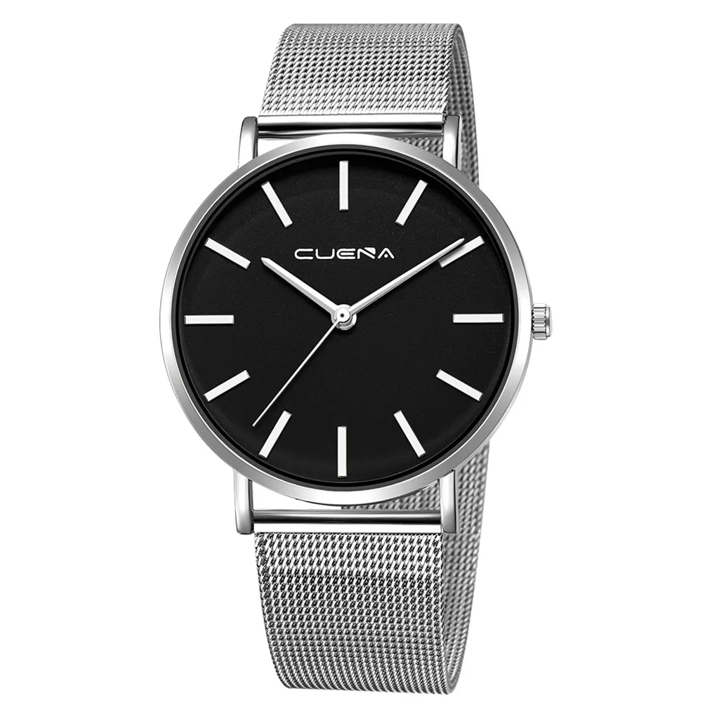 Новые черные часы GENEVA с ремешком из нержавеющей стали мужские нарядные часы спортивные высококачественные повседневные наручные часы подарок для дропшиппинг - Цвет: I