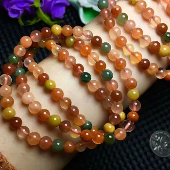 

Natural Colorful Agate Crystal Beads Bracelet 5.5mm cx AAA 3rows