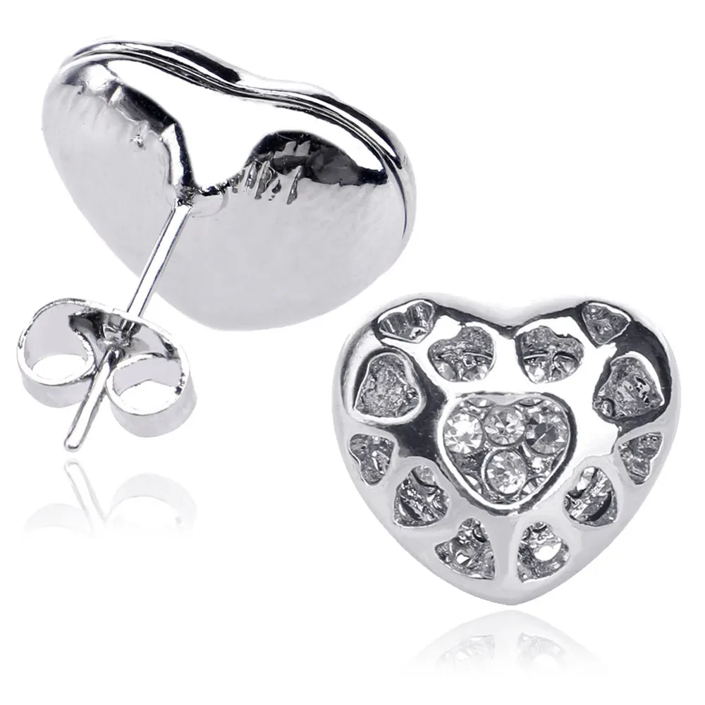 Ladies Heart Earrings Saudi White Gold Jewelry Gps Tracker Earrings For