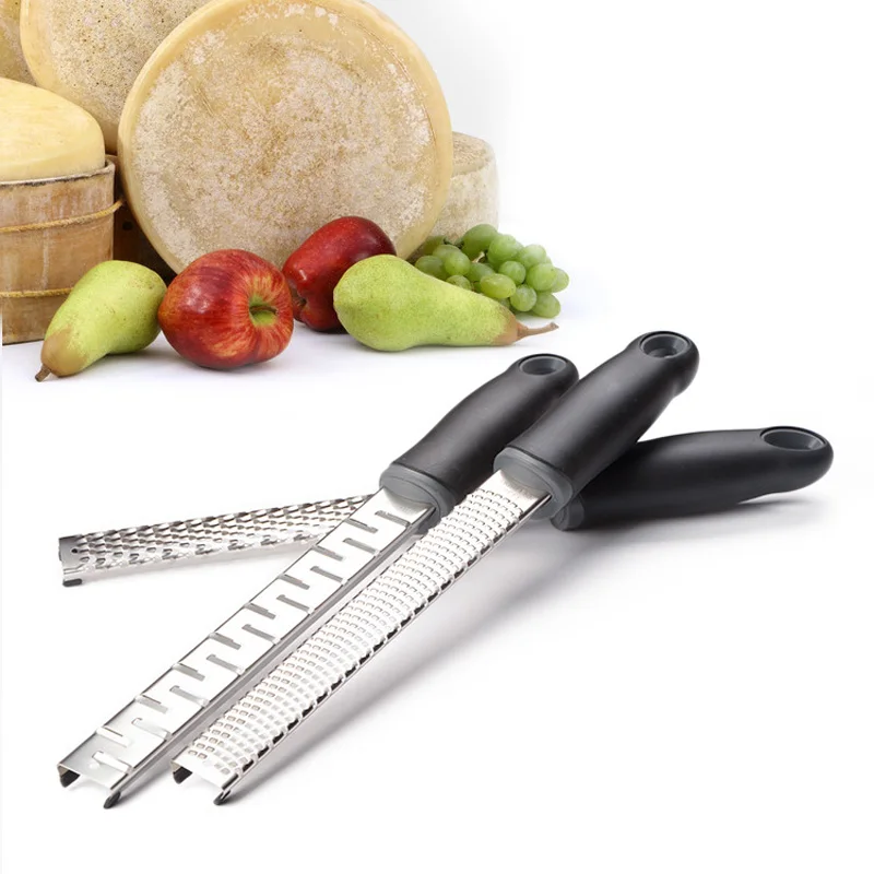 

Premium Lemon Zester,Cheese and Spice Grater Nutmeg,Cirtus,Spices-Sharp Stainless Steel with Black Handle U0568