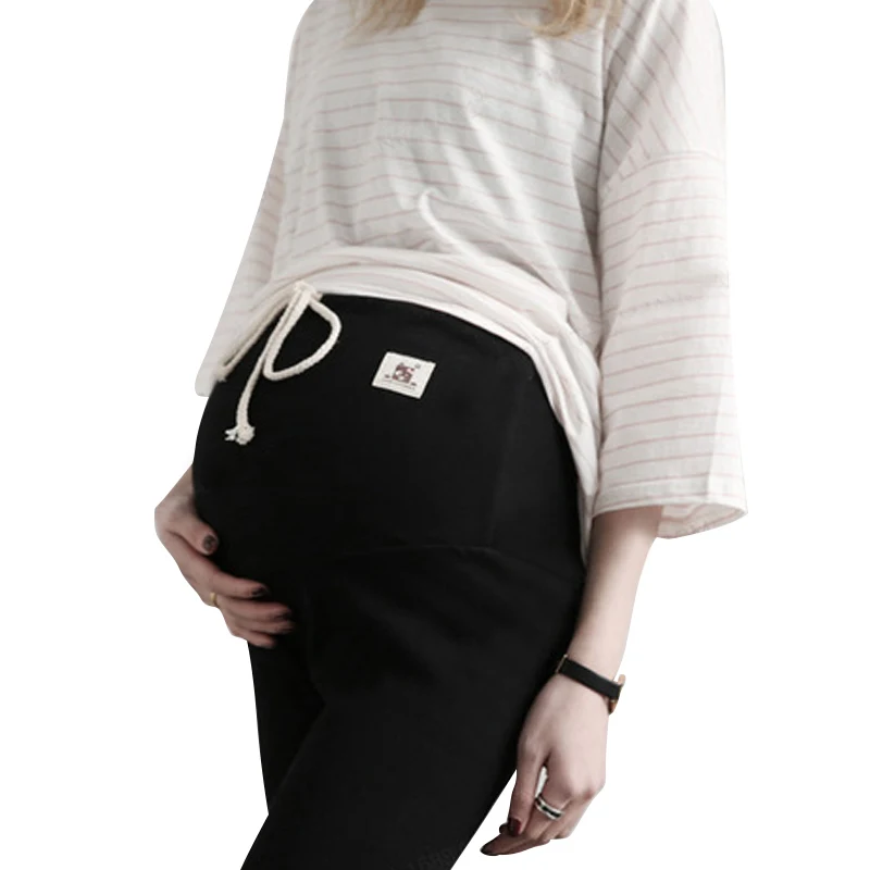 Хлопок Женские легинсы для беременных Повседневная одежда Высокая эластичность беременность брюки регулируемые брюки для беременных
