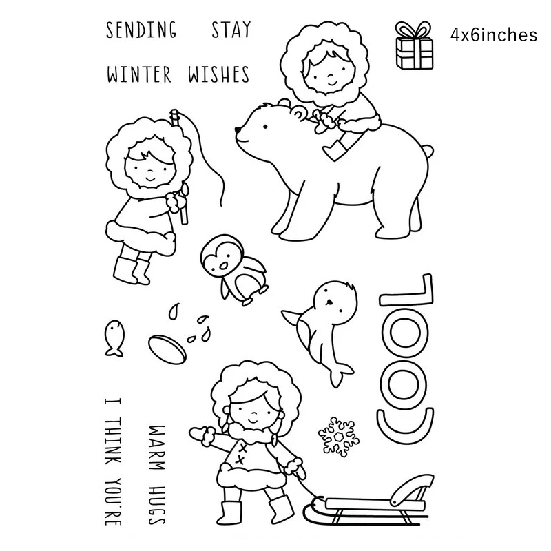 Зимняя детская игра Медведь металла резки штампы и штамп силикон трафаретная вырезка альбом тиснение для изготовление бумажных карточек ручной работы