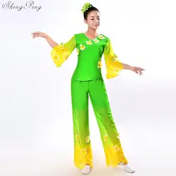 Китайская народная Танцы Традиционный китайский Танцы костюмы барабан yangko Танцы Одежда Женская Классическая Производительность одежда Q356