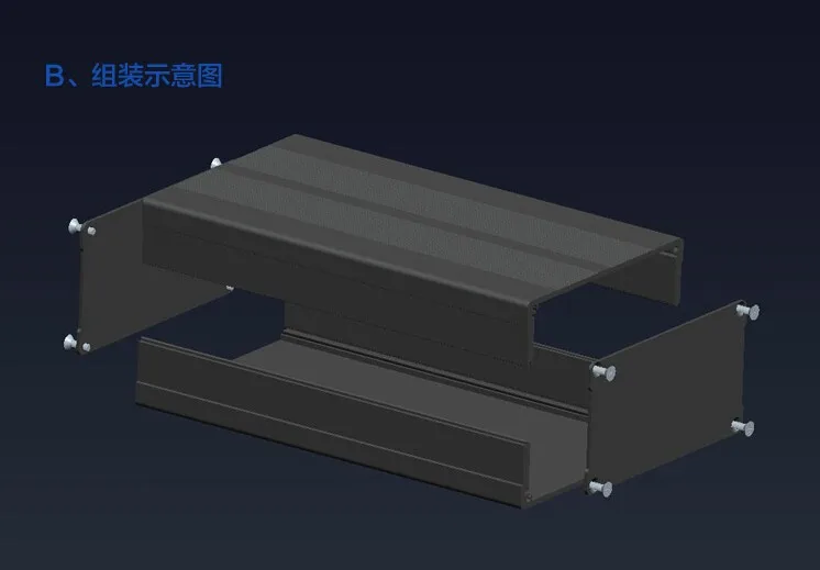 Алюминиевый корпус Электрический проект корпус PCB коробка 106X55X150 мм DIY