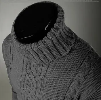 Мужской пуловер, свитер, брендовая водолазка, зимняя водолазка Homme, шерстяной свитер с узорами, мужские свитера