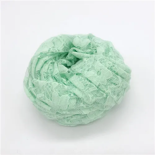 Реквизит для фотосъемки новорожденных эластичное кружевное одеяло детская пеленка 50*160 см детское обертывание муслиновой пеленкой аксессуары для фотосессии новорожденных реквизит - Цвет: light green