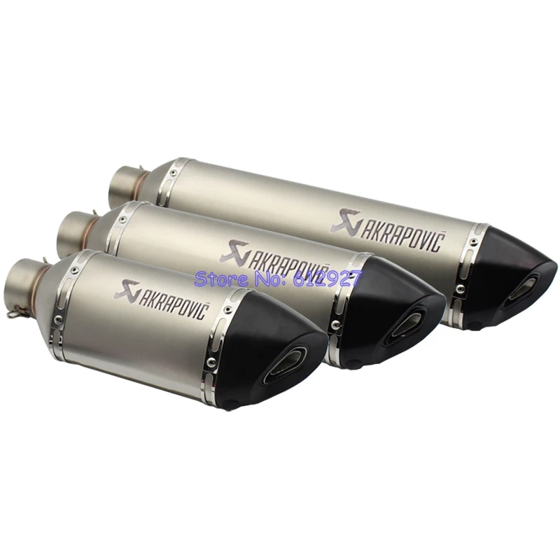 

570/470/370mm Inlet 51mm 61mm Left Side Laser Akrapovic Motorcycle Motorbike Exhaust Muffler Pipe Escape with DB Killer