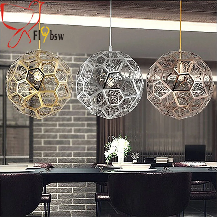 

Dia 25/30cm postmodern Stainless Steel Pendant lights,sliver/gold/rose gold metal diamond ball shade Hanging lamp light fixture