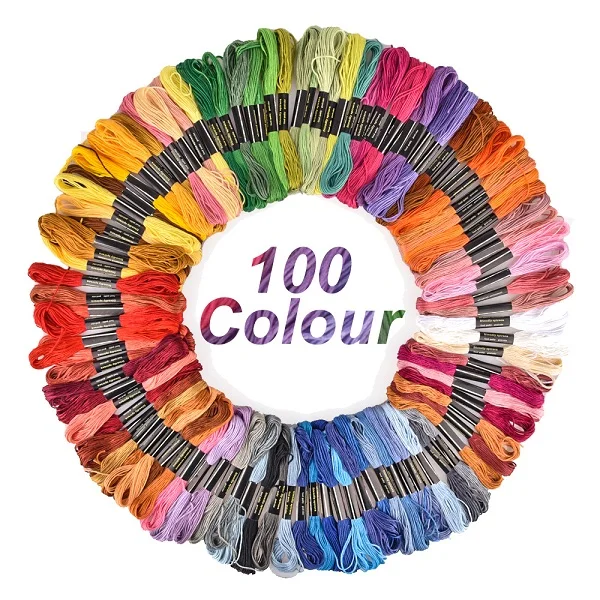 50/100 цветов, набор игл для вышивания, ручка для вышивания, Набор для вышивания ниток, набор для вязания, для женщин, мам, сделай сам, аксессуары для шитья с пинцетом - Цвет: 100 Color Threads