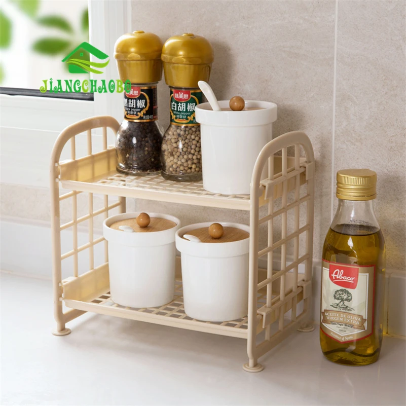 JiangChaoBo Многоэтажный напольный стеллаж для ванной комнаты кухни Пластиковая