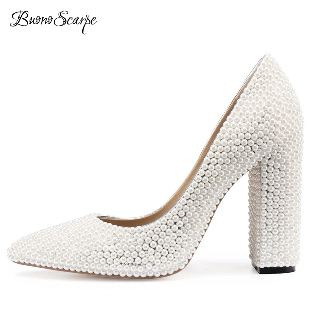 wedding chunky heel shoes