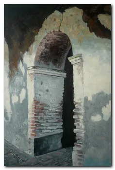 

Hand Painted Impressionist Landscape Oil Painting Old Door Home Decoration Wall beautiful gifts office Art Free Shipping