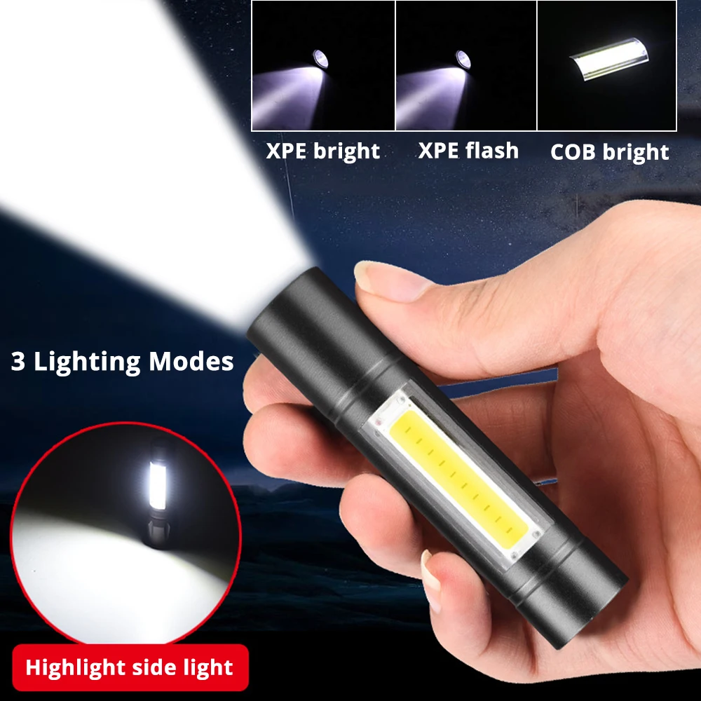 USB rechargeable Bicycle light COB+LED Riding flashlight lamp 3 mode Waterproof portable Bike light Cycling lighting send straps