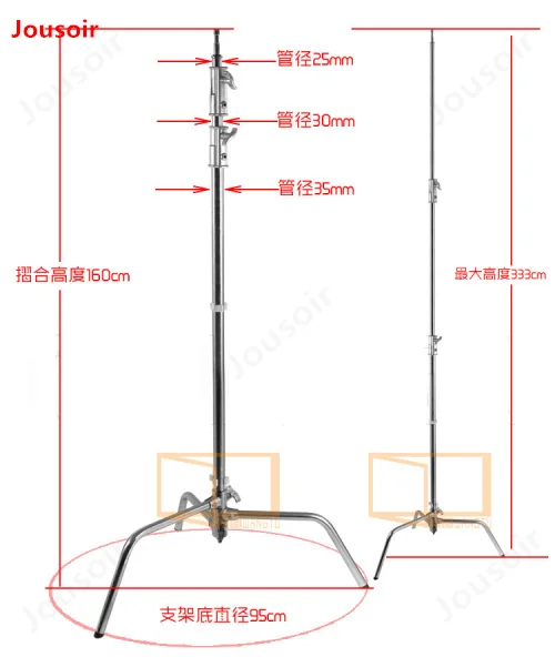  40 inch heavy duty light stand photography lamp flash bracket type C magic leg silver bearing 10kg 