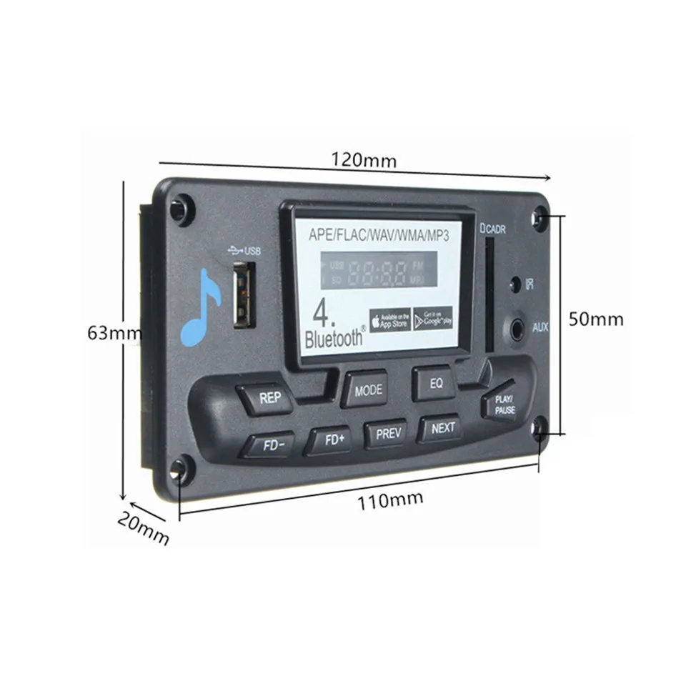 YKSO Bluetooth 4.0 MP3 Decoding Board Module Audio Digital LED Screen MP3 Players Accessories 12V Audio MP3 Decoder (10)